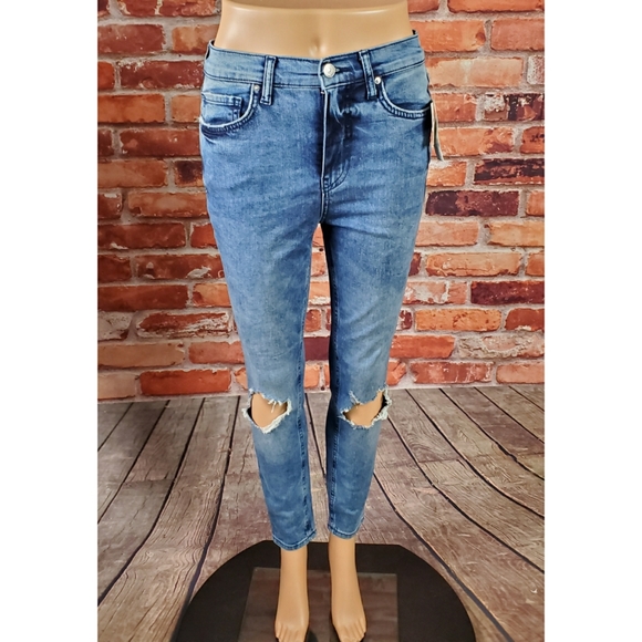 Free People Busted Knee High Rise Jeans Sz 30 - Picture 2 of 4